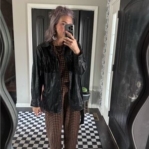 Zara Black Leather Jacket Classic Design